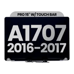 Komplett LCD-skärmmontering för MacBook Pro 15\" A1707 (2016-2017) (Begagnad OEM-dragning: Klass A) (Rymdgrå) svart