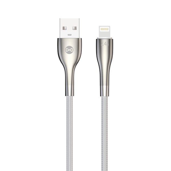 Forever Sleek-kabel USB - Lightning 1,0 m 2.4A vit