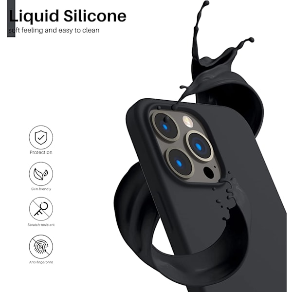 svart silikon fodral för iphone 13 pro