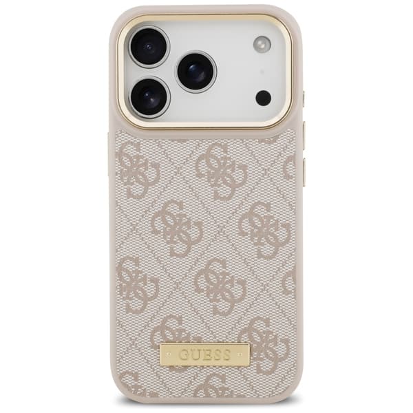 Guess 4G Logo Plate MagSafe fodral för iPhone 17 Pro rosa