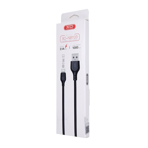XO-kabel NB103 USB - USB-C 1,0 m 2,1A svart svart