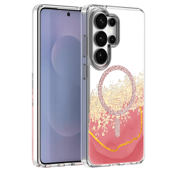 Epoxy Mag skal för Samsung Galaxy S25 Ultra rosa rosa