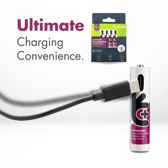 Uniross uppladdningsbar Batteri Paket med 4 st