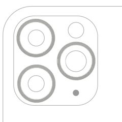 Bakre kameraram endast för iPhone 11 Pro / 11 Pro Max (Silver) (3-delat set) (10-pack) silver