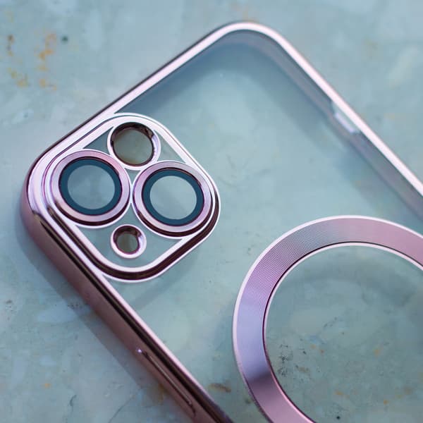 Färgad krom Mag-skal till iPhone 17 6,3\" roséguld