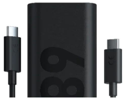 Lenovo 68W USB-C (EU) Strömforsyningsadapter och kabel svart svart