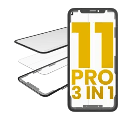 3 i 1 (Glas med förmonterad OCA + ram) för iPhone 11 Pro (OCA Master)