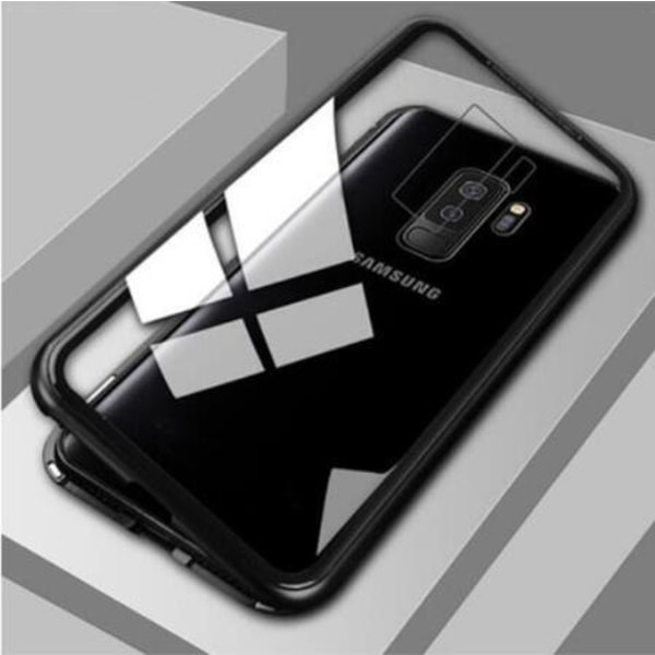 Dubbelsidig magnet fodral med härdat glas för Samsung S9 plus|guld