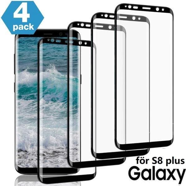 4 st top kvalitet heltäckande skärmskydd för Samsung S8 plus