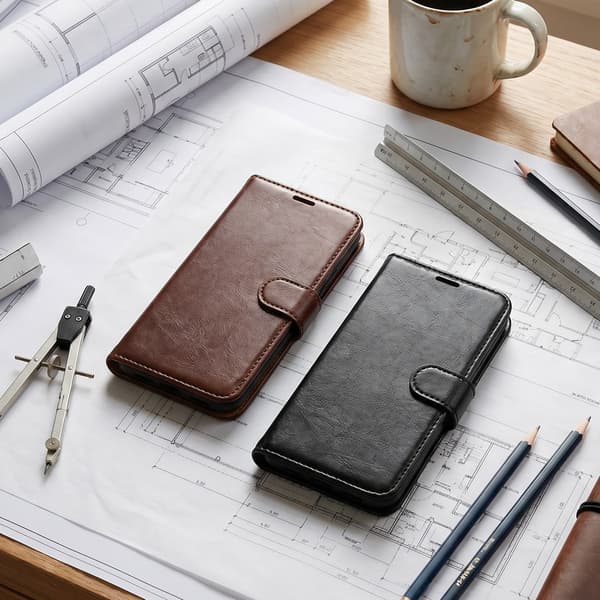 Smart Luxe läderfodral för Xiaomi Redmi Note 15 Pro 5G brun