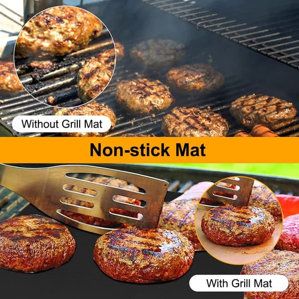 2-Pack Grillmatta och Återanvändbar BBQ Grill Mesh