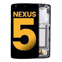 LCD-enhet med ram för Nexus 5 (renoverad) (svart)