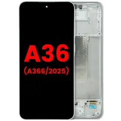 OLED-enhet med ram för Samsung Galaxy A36 5G (A366 / 2025) (Eftermarknad Plus) (Vit)