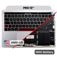 Toppfodral med batteri och tangentbord (ANSI US) för MacBook Pro 13\" A1706 (2016) (silver) silver