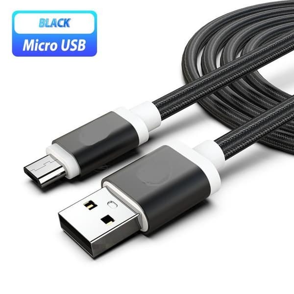 2 st 3m laddningskabel (Micro-USB) för PS4-kontroll | Svart svart