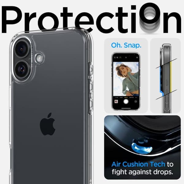 Spigen Ultra Hybrid-fodral för iPhone 16 kristalltransparent