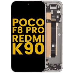 OLED-enhet med ram för Poco F8 Pro / Redmi K90 (renoverad) (Titanium Silver)