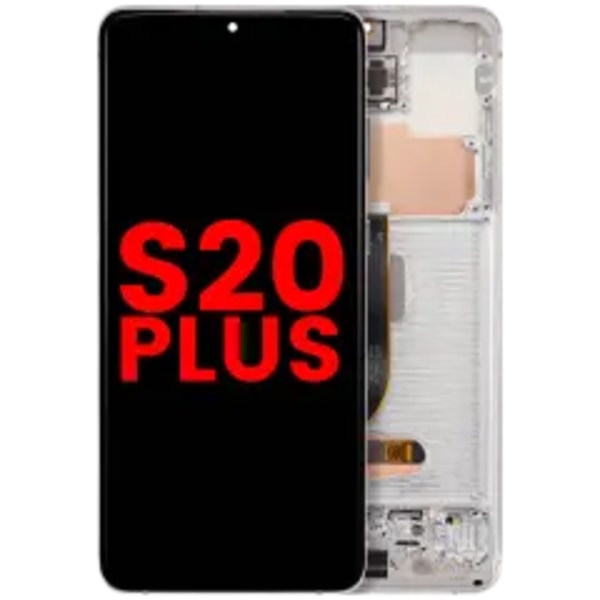 OLED-enhet med ram för Samsung Galaxy S20 Plus 5G (Eftermarknad Plus) (Cloud White)