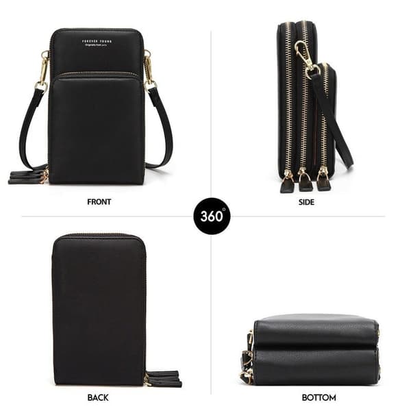 Mini Crossbody telefonväska för kvinnor grå