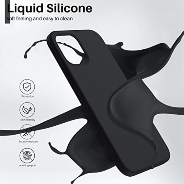 Luksuriøst flydende silikonecover til iPhone 16 Pro Max, sort black