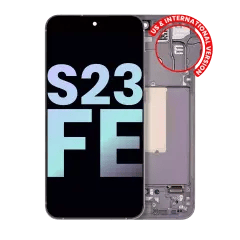 OLED-enhet med ram för Samsung Galaxy S23 FE 5G (USA och internationell version) (Service Pack) (Grafit)
