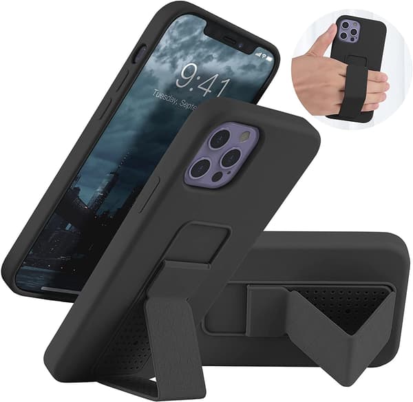 Handrem Metall stativfodral för iphone 13 mini svart