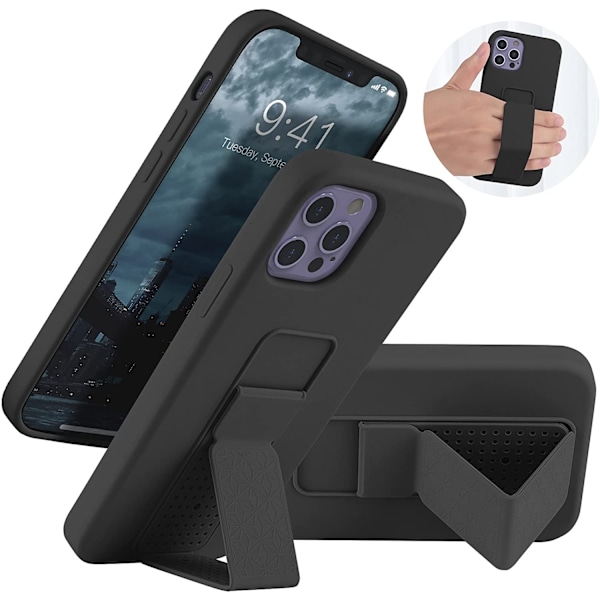 Handrem Metall stativfodral för iphone 14  svart svart