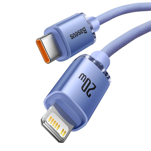 Baseus kabel Crystal Shine USB-C - Lightning 2,0 m 20W lila lila
