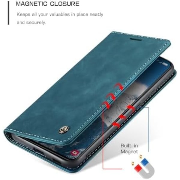 Läderfodral caseme 0013 för Samsung S24 plus grön grön