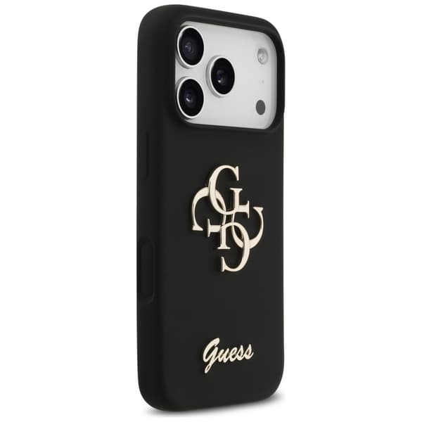 Guess Silicone Big 4G Script fodral för iPhone 17 Pro svart svart