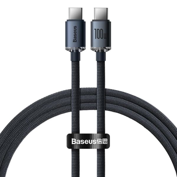 Baseus kabel Crystal Shine USB-C - USB-C 1,2 m 100W svart svart