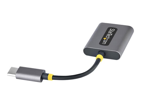 Startech USB-C Headphone Splitter, USB Type C Dual Headset Adapter w/Microphone Input, USB C to 3.5mm Adapter/Earphone Dongle, USB C to Audio Jack/Aux