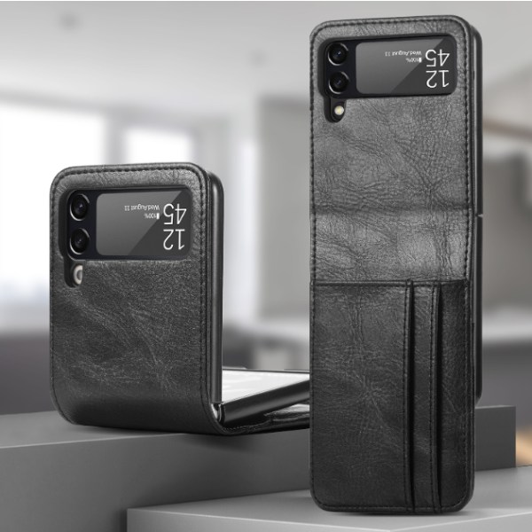 Samsung Galaxy Z Flip3 Plånboksfodral med korthållare svart svart
