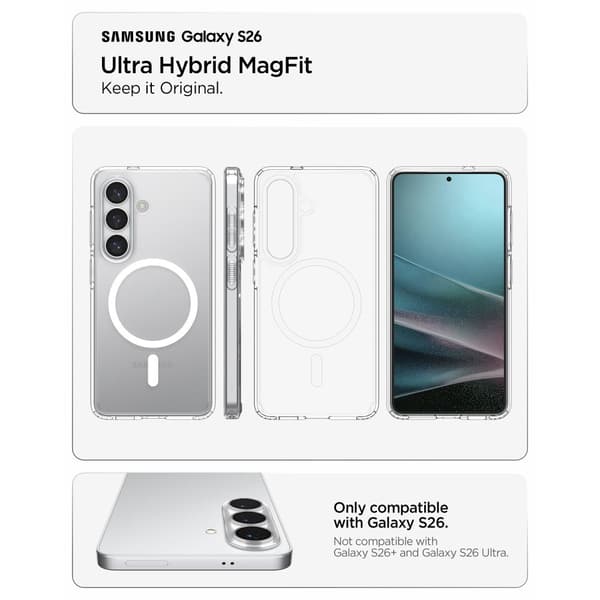 SPIGEN ULTRA HYBRID MAG MAGSAFE GALAXY S26 transparent / vit