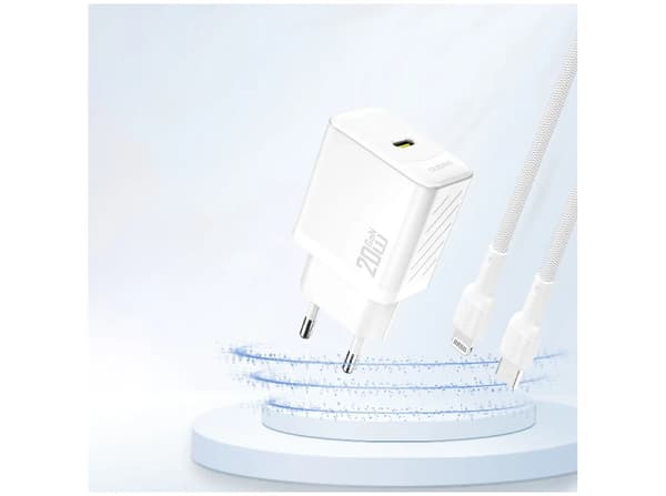 Dudao A26EU Adapter 20Watt GaN 1xUSB-C vit vit
