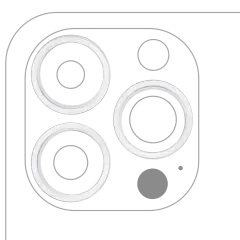 Bakre kameraram endast för iPhone 13 Pro / 13 Pro Max (silver) (3-delat set) silver