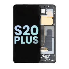 OLED-enhet med ram för Samsung Galaxy S20 Plus 5G (Service Pack) (Cosmic Black)