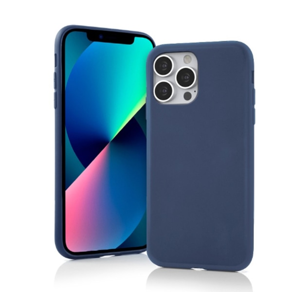 iphone 14 plus silikon fodral mörkblå blå