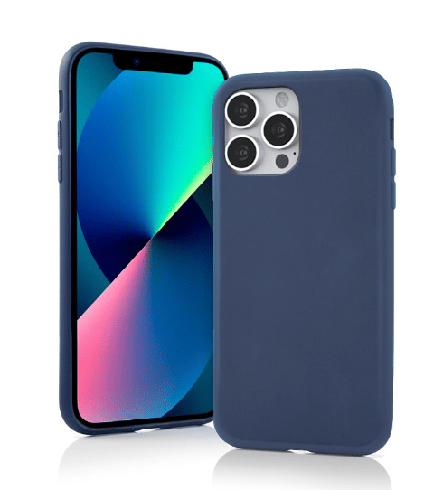 iPhone 14 Plus silikonfodral – Mörkblå