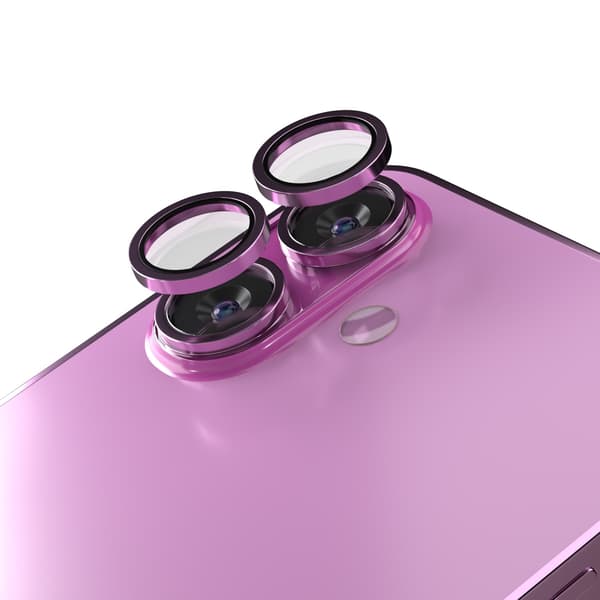 Etteri Camera Lens Protector for iPhone 16 / 16 Plus - Pink Aluminum Edge