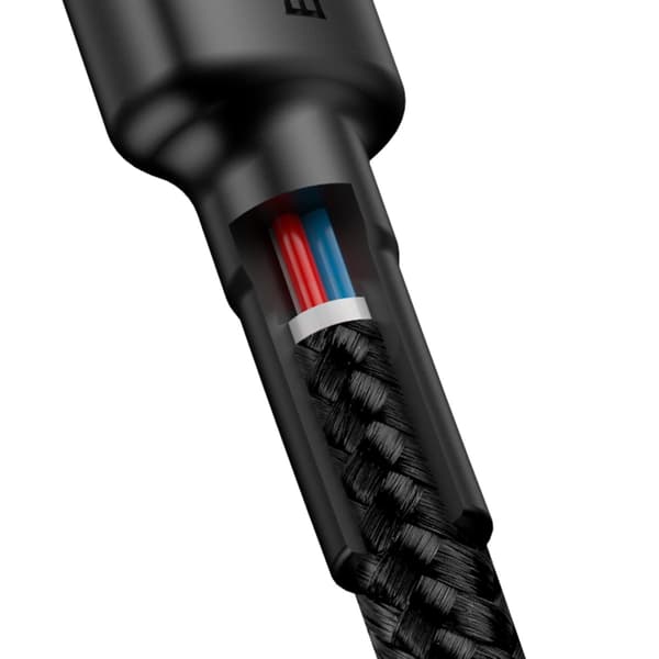 Baseus-kabel Cafule PD 2.0 USB-C - USB-C 1,0m 3A grå-svart 60W