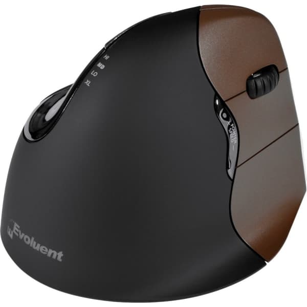 Evoluent VerticalMouse 4 Small Optisk trådlös svart Brun