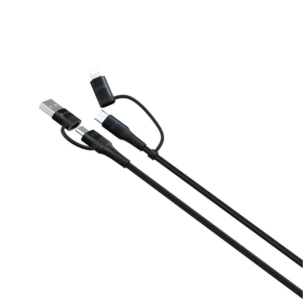 Devia-kabel 4i1 Extreme EC504 PD USB-C + USB - USB-C + Lightning 1,5 m svart