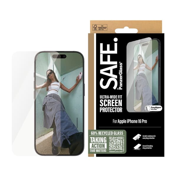 SAFE. by PanzerGlass Apple iPhone 16 Pro 6.3 | Ultra-Wide Fit