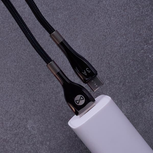 Forever Sleek kabel USB - USB-C 1,0 m 3A svart svart