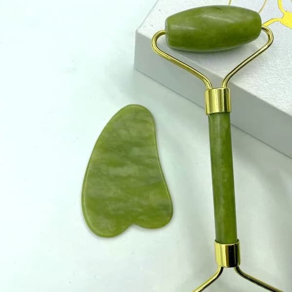 3 part Facial Massage Crystal Roller Jade Roller Stone Natural