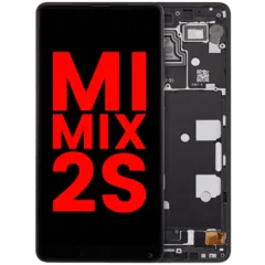 LCD-enhet med ram för Xiaomi Mi Mix 2S (Eftermarknad Plus) (Svart)