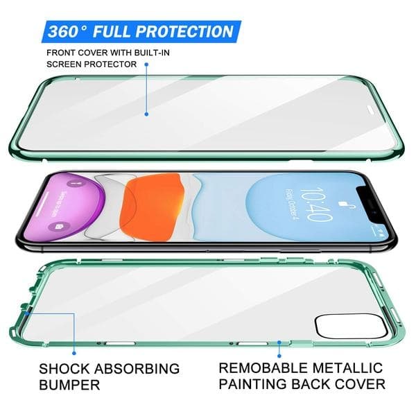 magnet fodral för din iphone 11 med häradt glas silver "Silver"
"Silver"