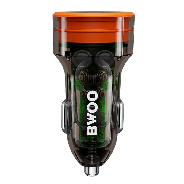 BWOO PD billaddare 1x USB-C - USB-A port 38W transparent transparent