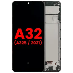 OLED-enhet med ram för Samsung Galaxy A32 4G (A325 / 2021) (Eftermarknad Plus) (Awesome Black)